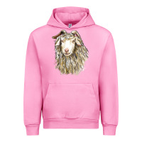 Fuchsia Pink Angora Goat Face Urban Hoodie - LillyAllenDesigns
