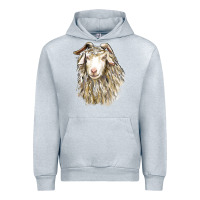 Heather Grey Angora Goat Face Urban Hoodie - LillyAllenDesigns