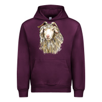 Mauve Wine Angora Goat Face Urban Hoodie - LillyAllenDesigns