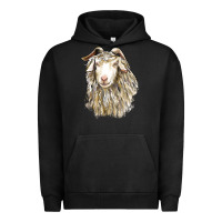 Pigment Black Angora Goat Face Urban Hoodie - LillyAllenDesigns