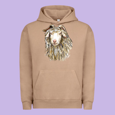 Angora Goat Face Urban Hoodie Designed By Lillyallendesigns