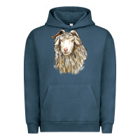 Pigment Midnight Navy Angora Goat Face Urban Hoodie - LillyAllenDesigns