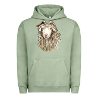 Pigment Oil Green Angora Goat Face Urban Hoodie - LillyAllenDesigns