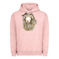 Pigment Salmon Angora Goat Face Urban Hoodie - LillyAllenDesigns