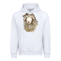 White Angora Goat Face Urban Hoodie - LillyAllenDesigns