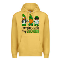 Antique Gold hanging with my gnomies african american nurse gnomies Premium Hoodie - BarkalooDesign
