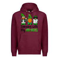 Burgundy hanging with my gnomies african american nurse gnomies Premium Hoodie - BarkalooDesign