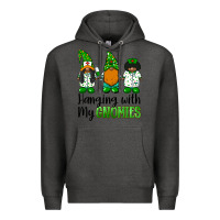 Charcoal Heather hanging with my gnomies african american nurse gnomies Premium Hoodie - BarkalooDesign