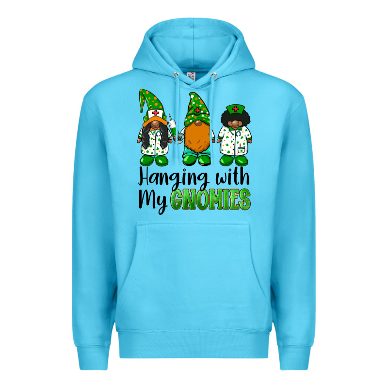 Hanging With My Gnomies African American Nurse Gnomies Premium Hoodie by BarkalooDesign | Teevron