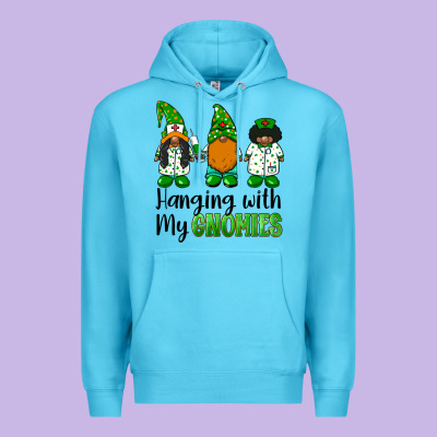 Hanging With My Gnomies African American Nurse Gnomies Premium Hoodie Designed By Barkaloodesign