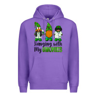 Purple hanging with my gnomies african american nurse gnomies Premium Hoodie - BarkalooDesign