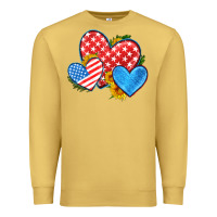 Antique Gold usa flag hearts with sunflower Premium Sweatshirt - HRA Design Shop