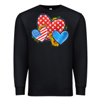 Black usa flag hearts with sunflower Premium Sweatshirt - HRA Design Shop
