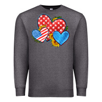Usa Flag Hearts With Sunflower Premium Sweatshirt | Teevron