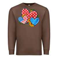 Chestnut usa flag hearts with sunflower Premium Sweatshirt - HRA Design Shop