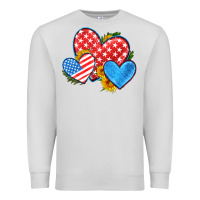 Dove Grey usa flag hearts with sunflower Premium Sweatshirt - HRA Design Shop