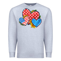 Heather Grey usa flag hearts with sunflower Premium Sweatshirt - HRA Design Shop