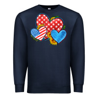 Navy usa flag hearts with sunflower Premium Sweatshirt - HRA Design Shop
