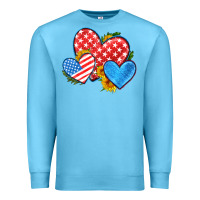 Ocean Blue usa flag hearts with sunflower Premium Sweatshirt - HRA Design Shop