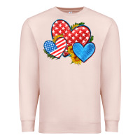 Pale Pink usa flag hearts with sunflower Premium Sweatshirt - HRA Design Shop