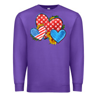Purple usa flag hearts with sunflower Premium Sweatshirt - HRA Design Shop