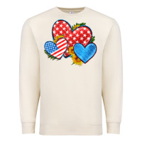 Sandshell usa flag hearts with sunflower Premium Sweatshirt - HRA Design Shop