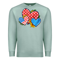 Seafoam usa flag hearts with sunflower Premium Sweatshirt - HRA Design Shop