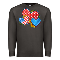 Smoke usa flag hearts with sunflower Premium Sweatshirt - HRA Design Shop