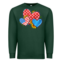 Sports Green usa flag hearts with sunflower Premium Sweatshirt - HRA Design Shop