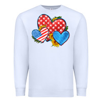 White usa flag hearts with sunflower Premium Sweatshirt - HRA Design Shop