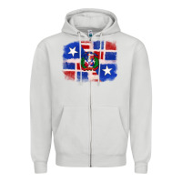 Dove Grey dominican and puerto rico flag Zipper Hoodie - texasbilliewilder