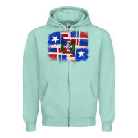 Seafoam dominican and puerto rico flag Zipper Hoodie - texasbilliewilder