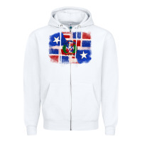 White dominican and puerto rico flag Zipper Hoodie - texasbilliewilder