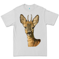Dove Grey Red brocket Deer Head Premium Tee - LillyAllenDesigns