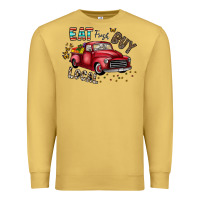 Antique Gold eat fresh buy local Premium Sweatshirt - CowhideDigitalArt