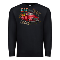 Black eat fresh buy local Premium Sweatshirt - CowhideDigitalArt