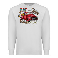 Dove Grey eat fresh buy local Premium Sweatshirt - CowhideDigitalArt
