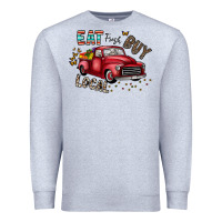 Heather Grey eat fresh buy local Premium Sweatshirt - CowhideDigitalArt