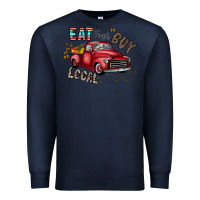 Navy eat fresh buy local Premium Sweatshirt - CowhideDigitalArt
