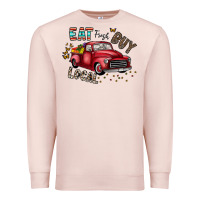 Pale Pink eat fresh buy local Premium Sweatshirt - CowhideDigitalArt