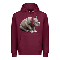 Burgundy Baby Rhino Illustrations Premium Hoodie - LillyAllenDesigns