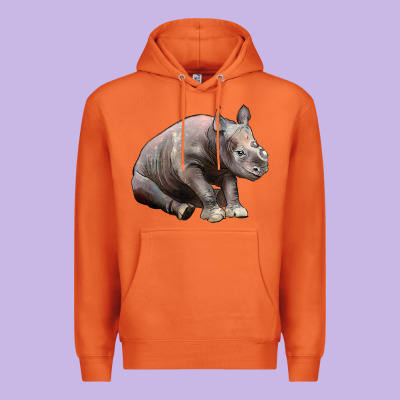 Baby Rhino Illustrations Premium Hoodie Designed By Lillyallendesigns