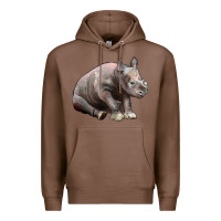 Chestnut Baby Rhino Illustrations Premium Hoodie - LillyAllenDesigns