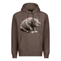 Coffee Baby Rhino Illustrations Premium Hoodie - LillyAllenDesigns