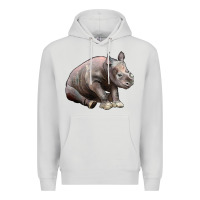 Dove Grey Baby Rhino Illustrations Premium Hoodie - LillyAllenDesigns