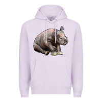 Lilac Baby Rhino Illustrations Premium Hoodie - LillyAllenDesigns