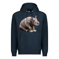 Navy Baby Rhino Illustrations Premium Hoodie - LillyAllenDesigns