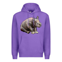 Purple Baby Rhino Illustrations Premium Hoodie - LillyAllenDesigns