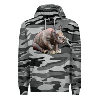 Slate Camo Baby Rhino Illustrations Premium Hoodie - LillyAllenDesigns