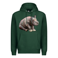 Sports Green Baby Rhino Illustrations Premium Hoodie - LillyAllenDesigns